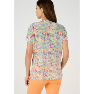 Damart  Tee-shirt résille imprimé fleurs. 