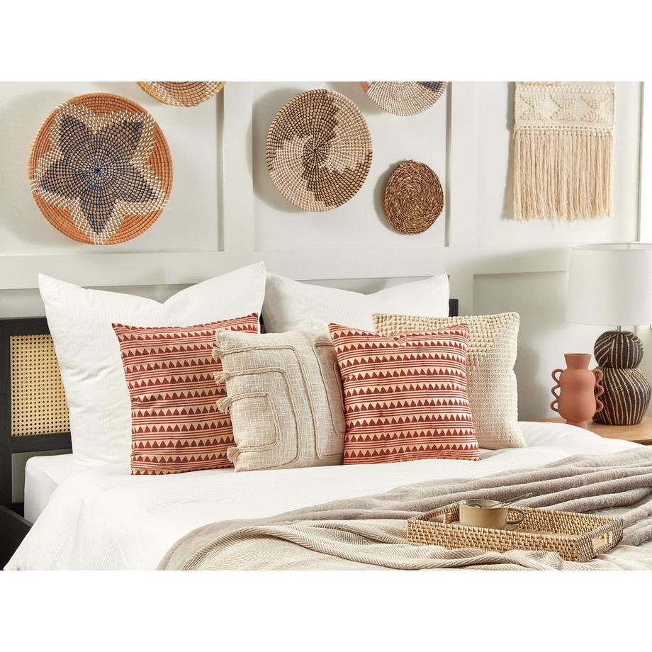 Beliani Lot de 2 coussins décoratifs en Coton Traditionnel DEGLUPTA  