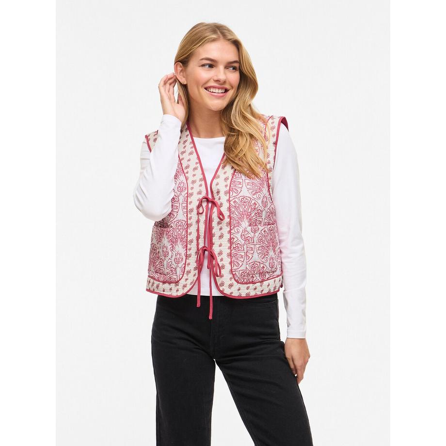 Veste sans manches imprimée à nouer