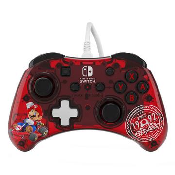 Rock Candy: Mario Punch Rouge, Translucide USB Manette de jeu Analogique/Numérique Nintendo Switch, Nintendo Switch Lite, Nintendo Switch OLED