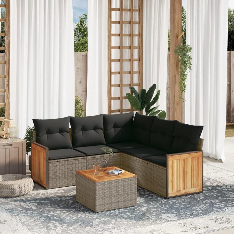 VidaXL set divano da giardino Polirattan  