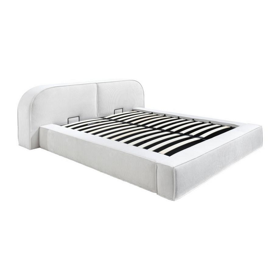 Letto con contenitore 180 x 200 cm Velluto a coste Panna  - LIRABA della Maison Céphy