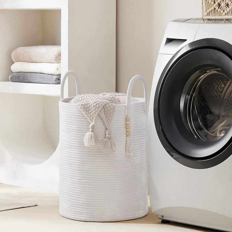 Alopini Panier de Rangement pour Jouets Collecteur de Linge Tressé avec Poignée Fait à la main  
