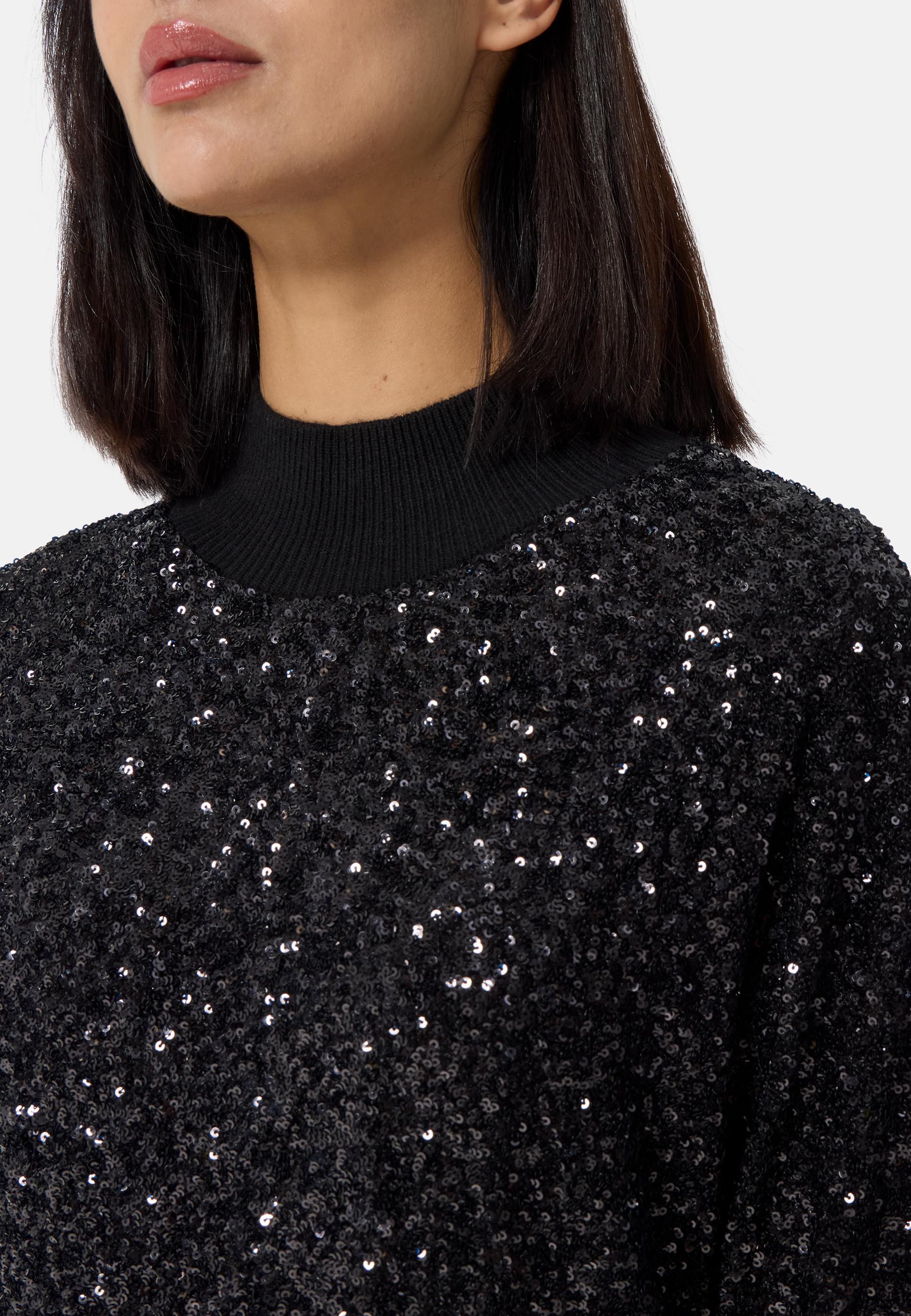 CASH-MERE.CH Pull ras du cou en cachemire à paillettes  