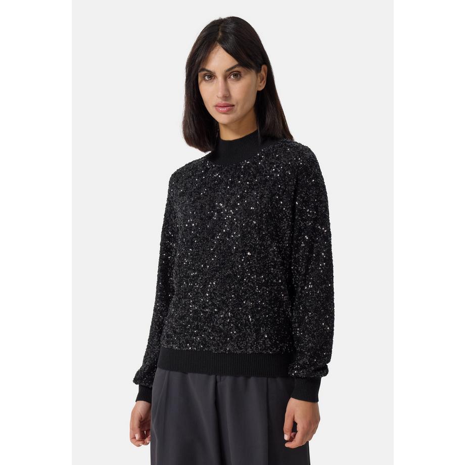 Kaschmir Rundhals Pullover mit Pailletten