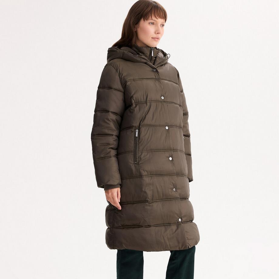 La Redoute Collections Lange Daunenjacke mit angenähter Kapuze und Reissverschluss  