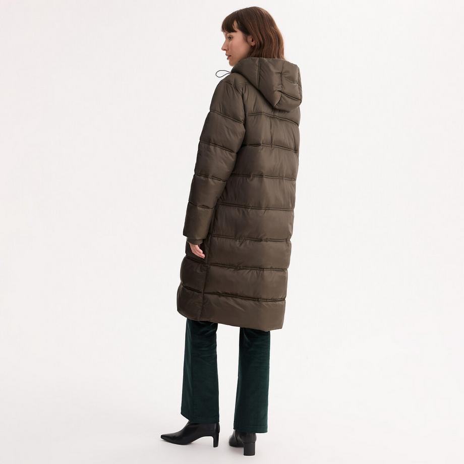 La Redoute Collections Lange Daunenjacke mit angenähter Kapuze und Reissverschluss  