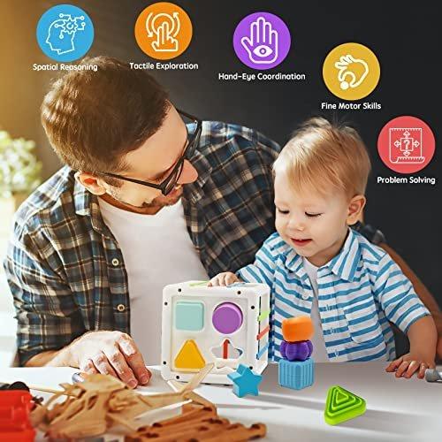 Activity-board  Würfel zum Sortieren von Formen - Babyspielzeug für Feinmotorik und frühes Lernen 