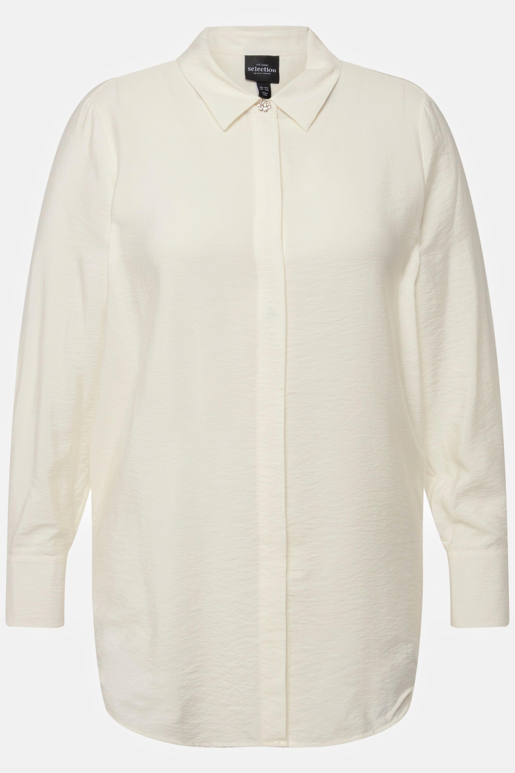 Ulla Popken  Camicia lunga con texture, collo da camicia e maniche lunghe 