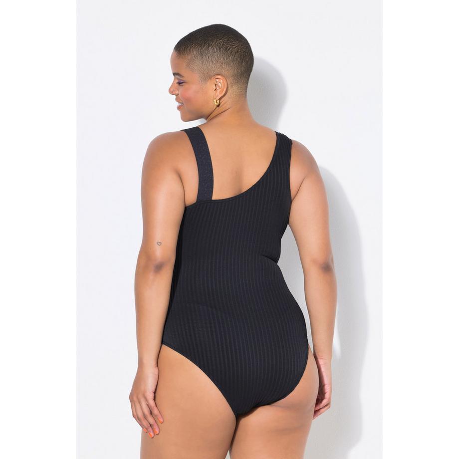 Studio Untold Maillot de bain One-Shoulder Bonnets Souples Texture Rayée  
