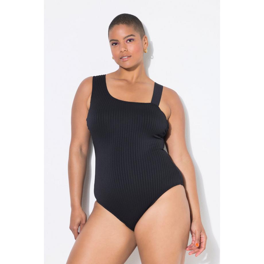 Studio Untold Maillot de bain One-Shoulder Bonnets Souples Texture Rayée  