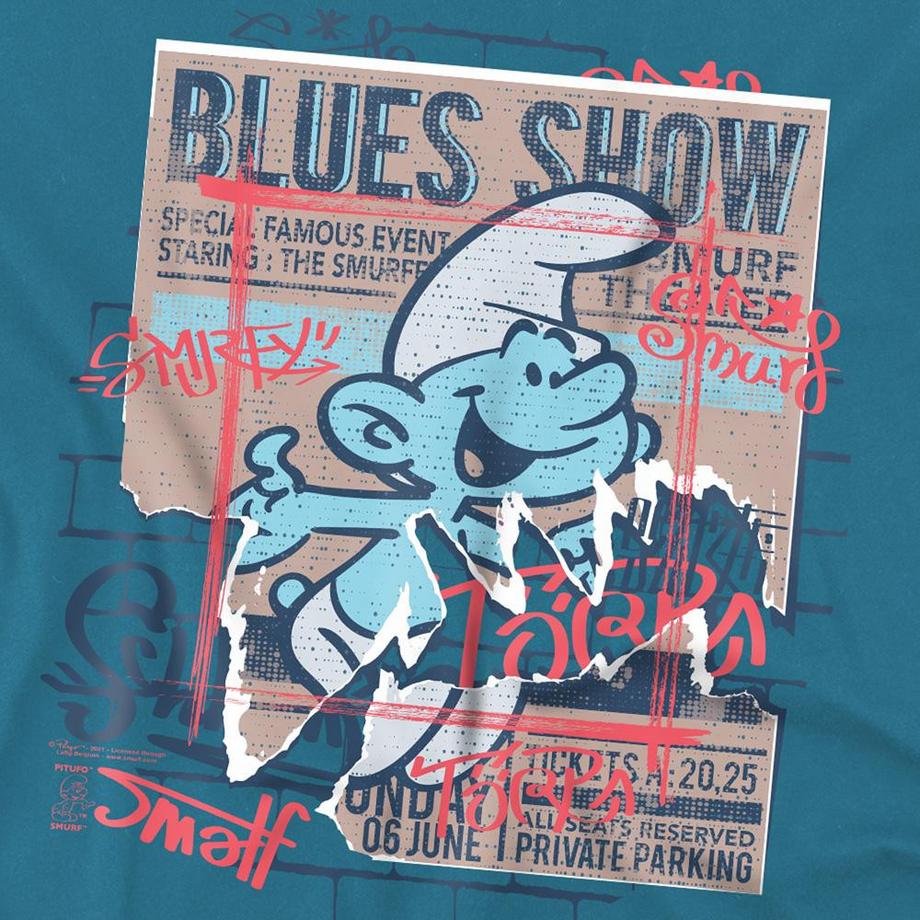 Puffi  Blues Show Maglietta Poster 