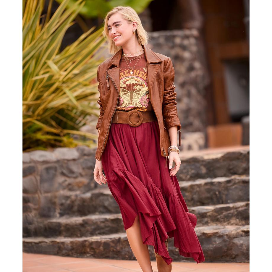 Joe Browns Gestufter Maxirock mit Zipfelsaum im Boho-Stil  