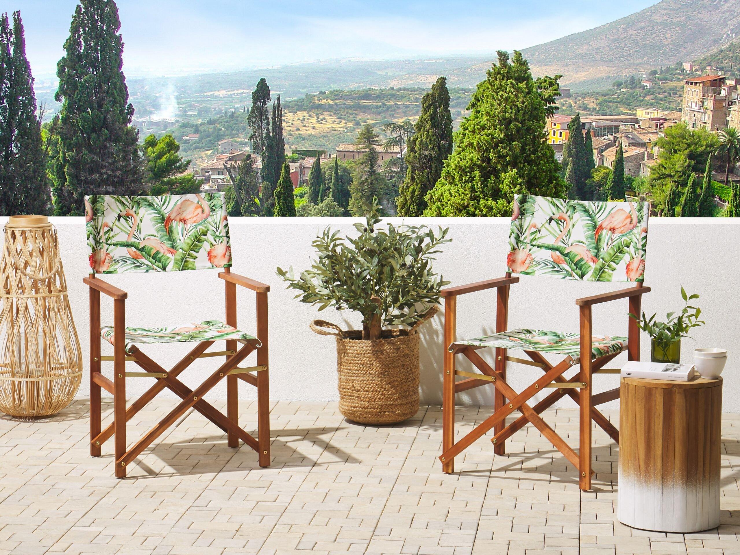 Beliani Set di 2 sedie da giardino en Tessuto Moderno CINE  