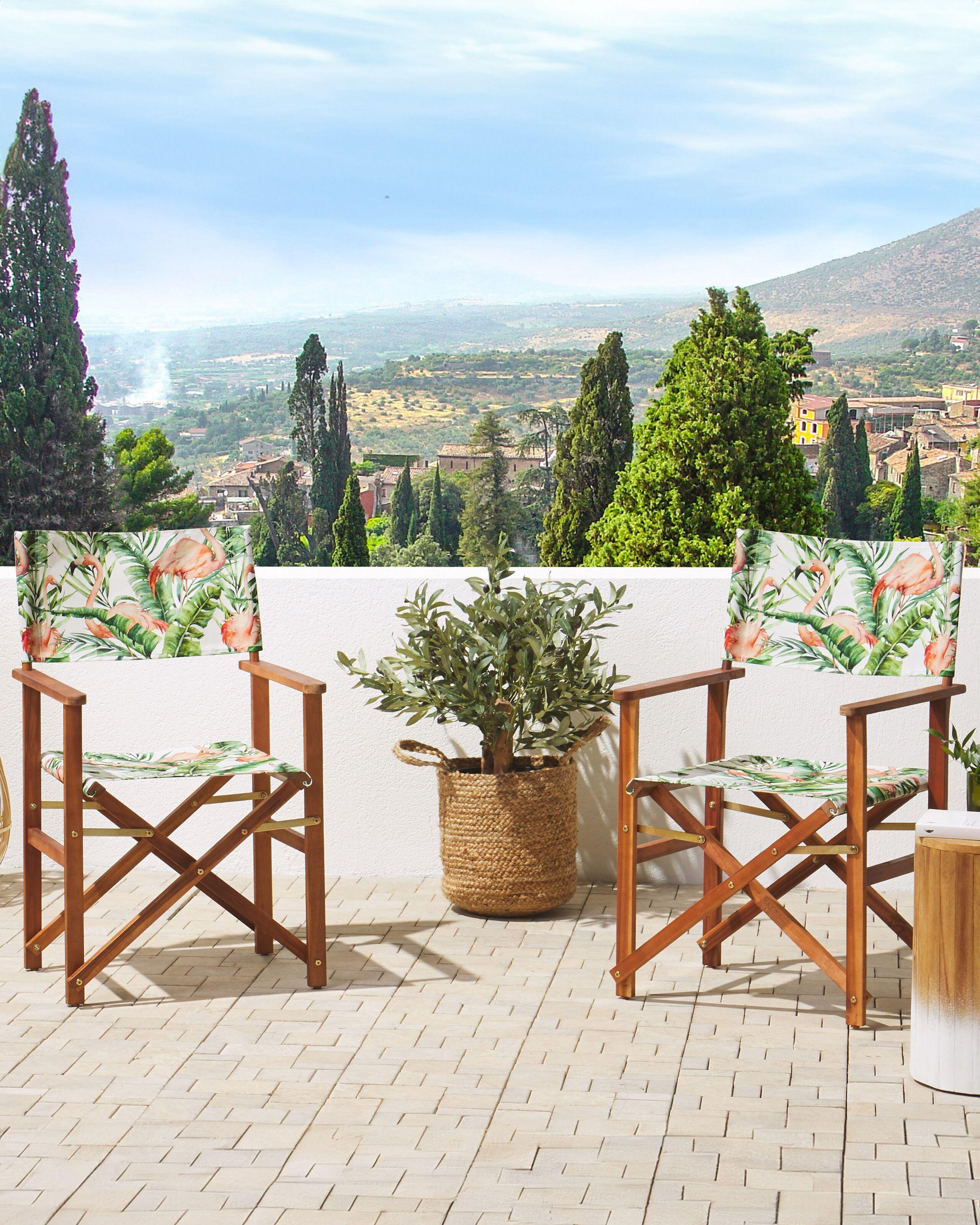 Beliani Set di 2 sedie da giardino en Tessuto Moderno CINE  