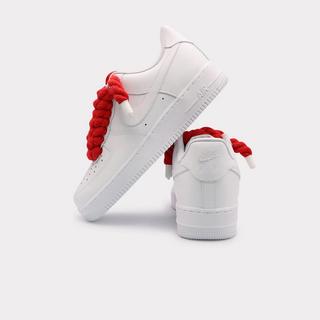 NIKE  Air Force 1 White - Rope Lace Red 