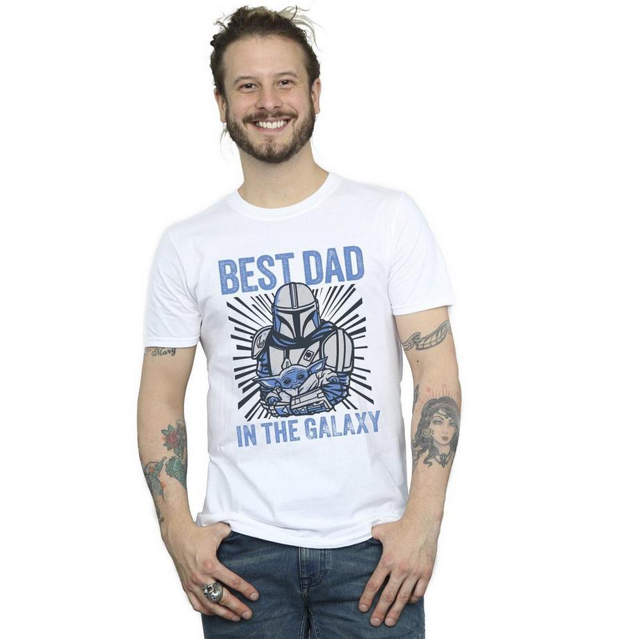 STAR WARS Mandalorian Best Dad Galaxy T-Shirt  