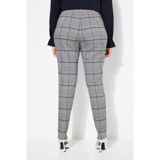 Ulla Popken  Pantalon à carreaux et pinces avec jambe étroite et taille élastique 