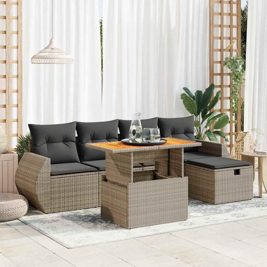 VidaXL Ensemble de canapés de jardin rotin synthétique  
