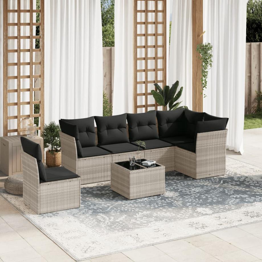 VidaXL set divano da giardino Polirattan  