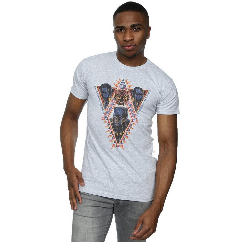 MARVEL T-Shirt Black Panther Maschera Tribale  