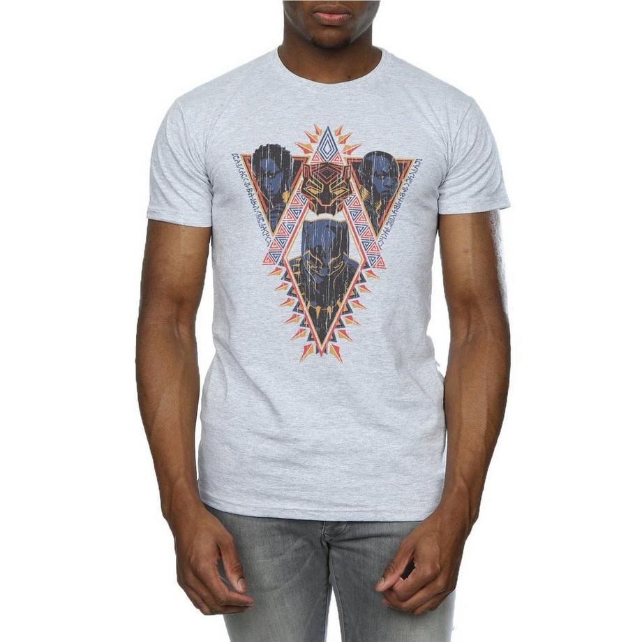MARVEL T-Shirt Black Panther Maschera Tribale  