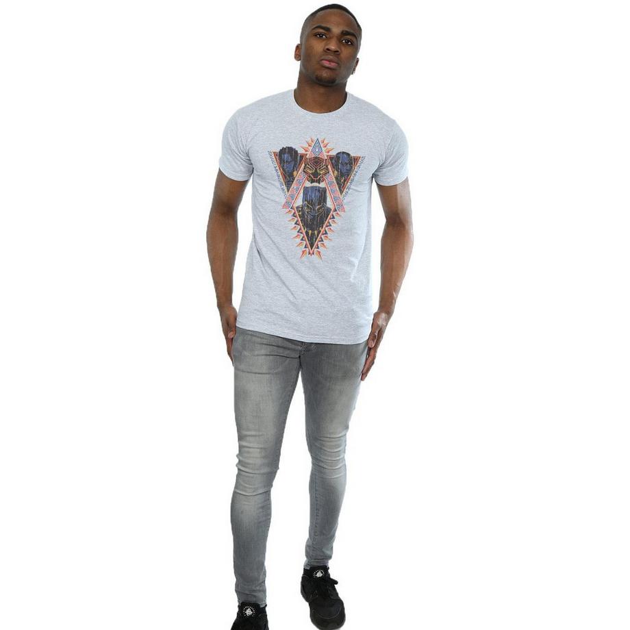 MARVEL T-Shirt Black Panther Maschera Tribale  