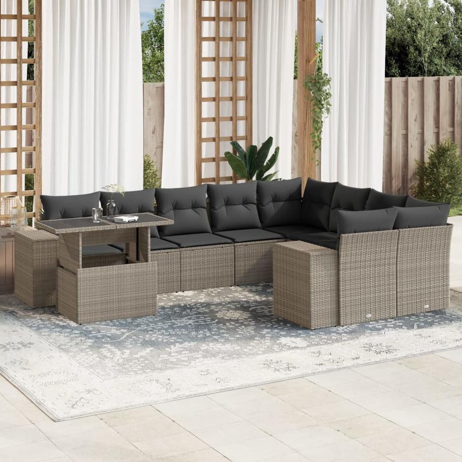 VidaXL set divano da giardino Polirattan  
