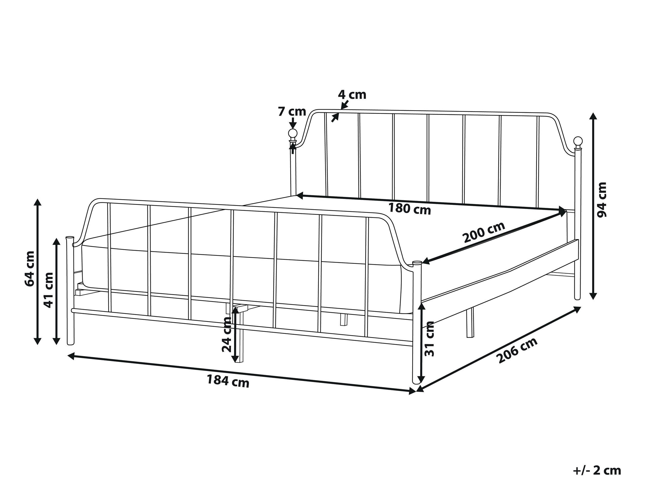 Beliani Lit avec sommier en Métal MAURESSAC  