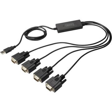 Digitus USB 1.1, Seriale Cavo [1x Spina A USB 2.0 - 4x Spina SUB-D a 9 poli]