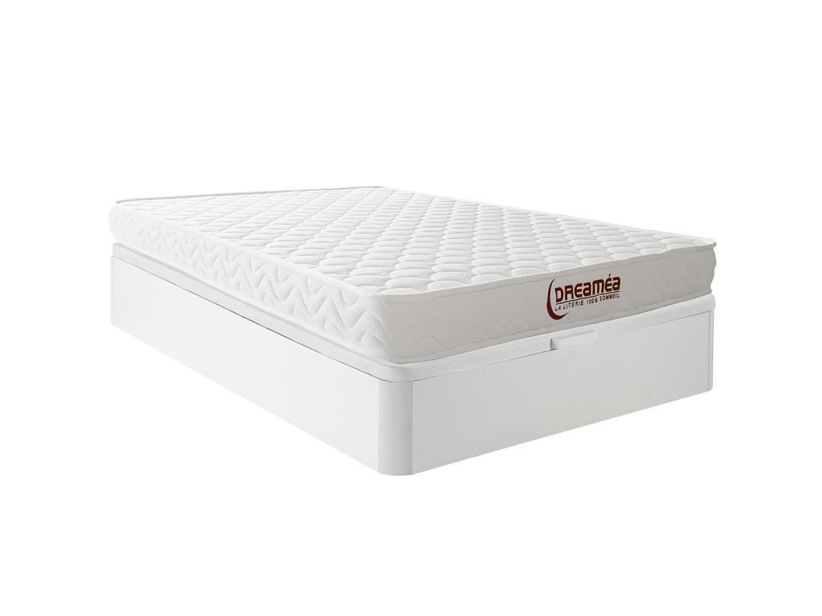 Vente-unique Set 140 x 190 cm Rete contenitore Bianco + Materasso memory foam sp. 15 cm - PELOPS di DREAMEA  