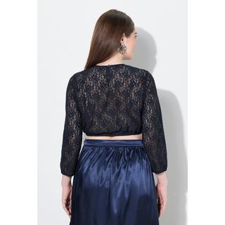 Ulla Popken Camicetta Dirndl pizzo elastico scollo rotondo maniche 3/4  