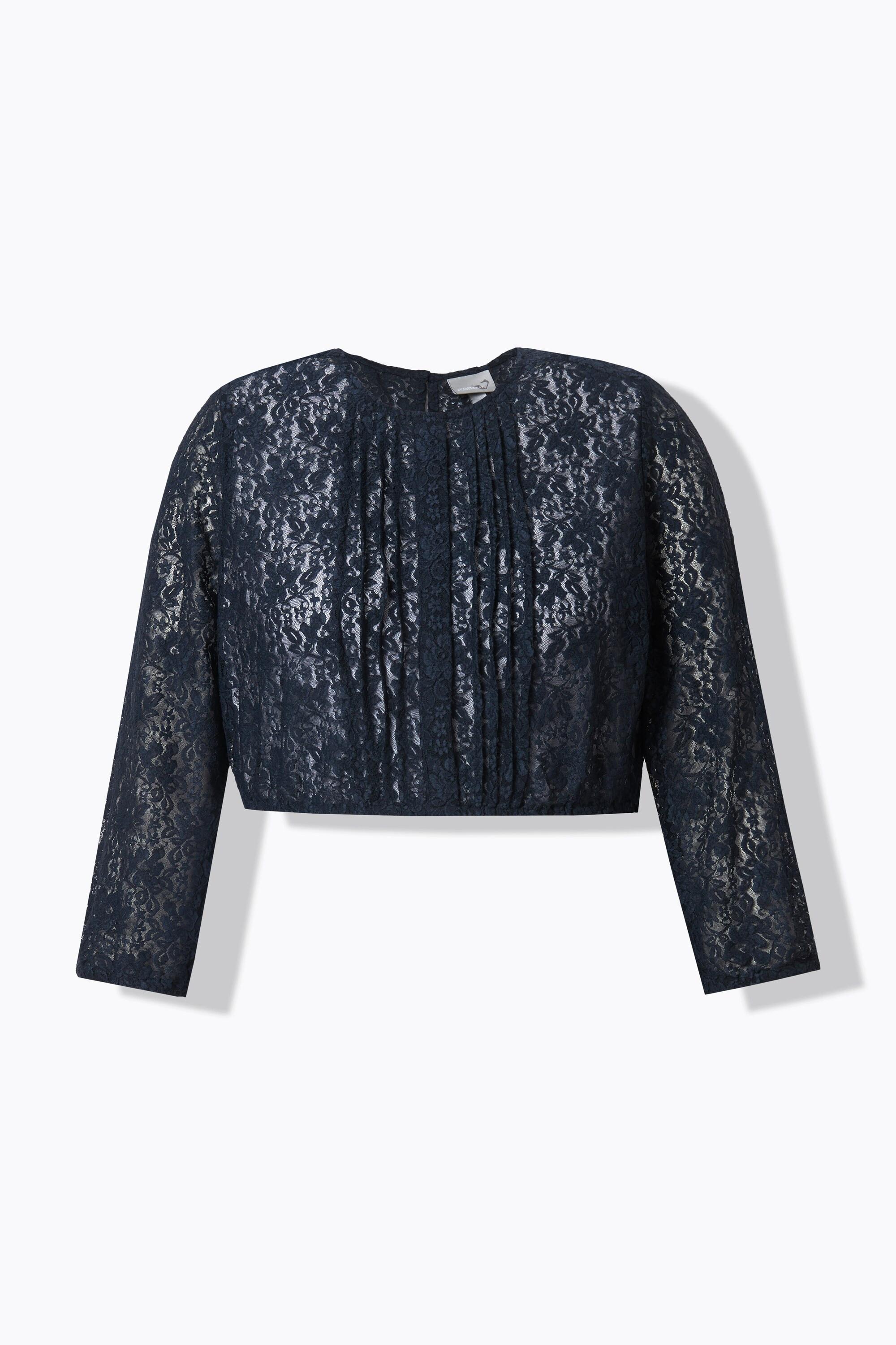 Ulla Popken Camicetta Dirndl pizzo elastico scollo rotondo maniche 3/4  