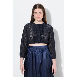 Ulla Popken Camicetta Dirndl pizzo elastico scollo rotondo maniche 3/4  