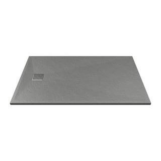 Vente-unique Receveur à poser ou à encastrer en résine - Gris - 140 x 90 cm - MIRNOSA  