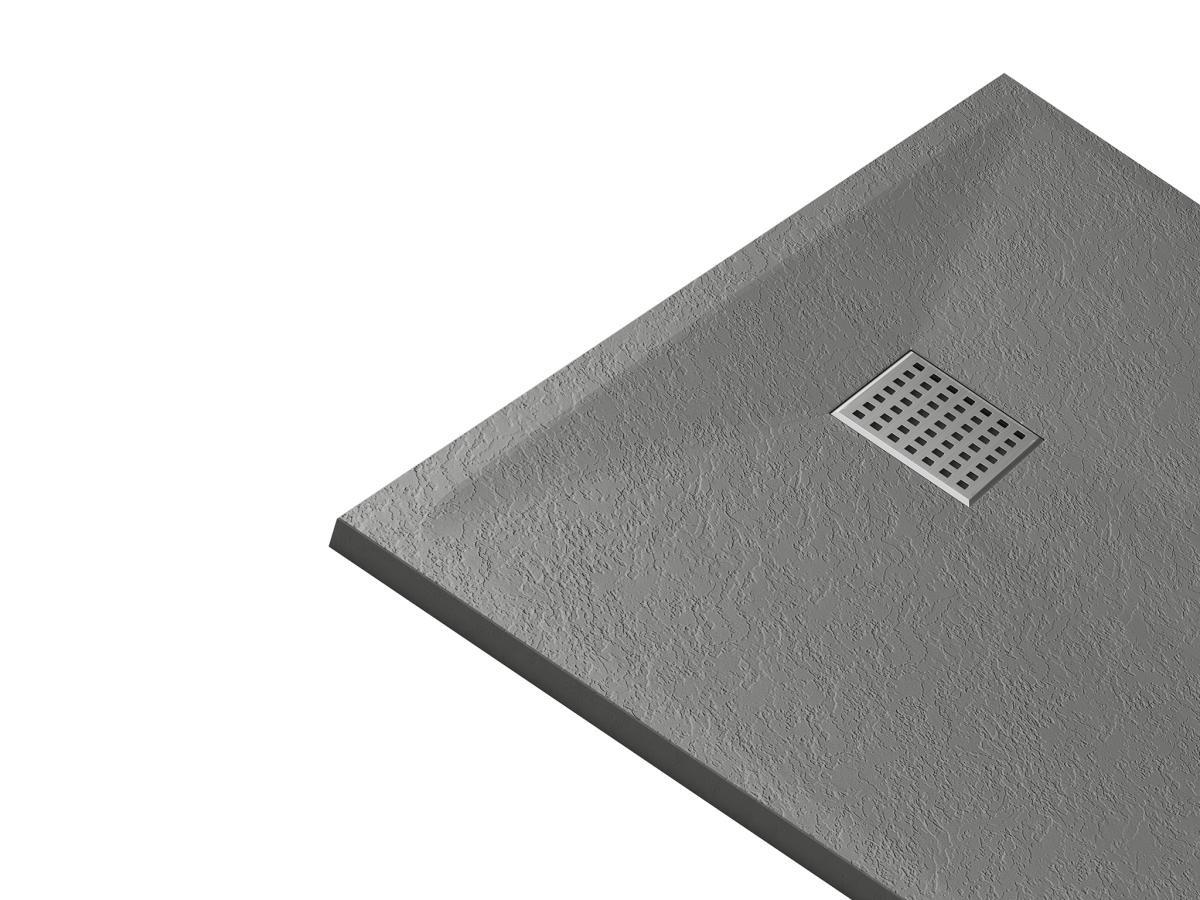 Vente-unique Receveur à poser ou à encastrer en résine - Gris - 140 x 90 cm - MIRNOSA  