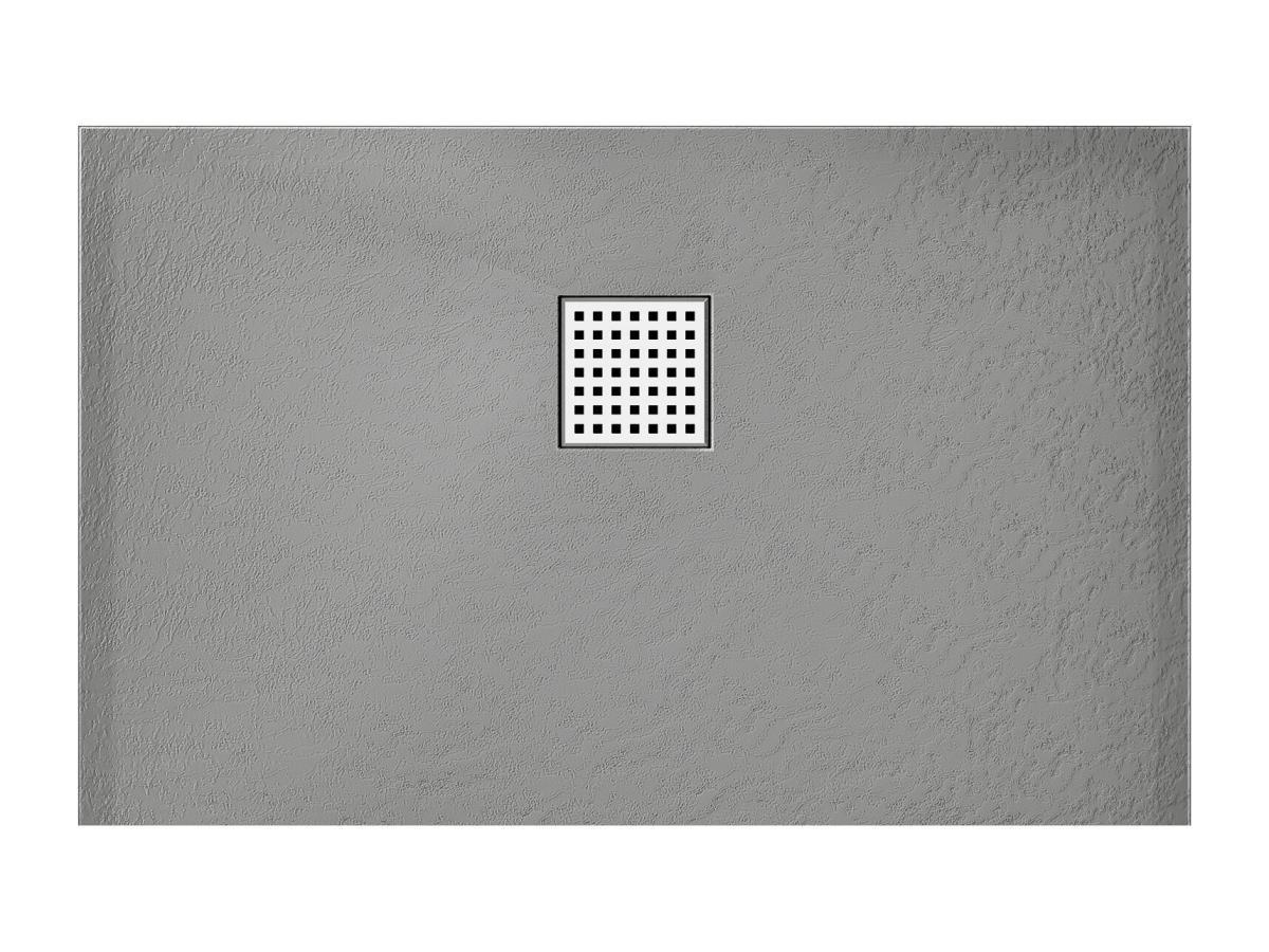 Vente-unique Receveur à poser ou à encastrer en résine - Gris - 140 x 90 cm - MIRNOSA  