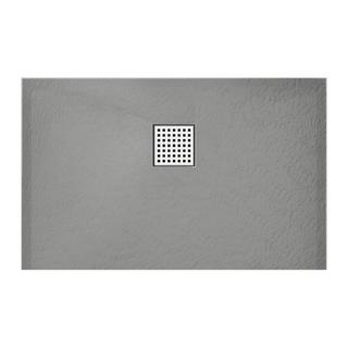 Vente-unique Receveur à poser ou à encastrer en résine - Gris - 140 x 90 cm - MIRNOSA  