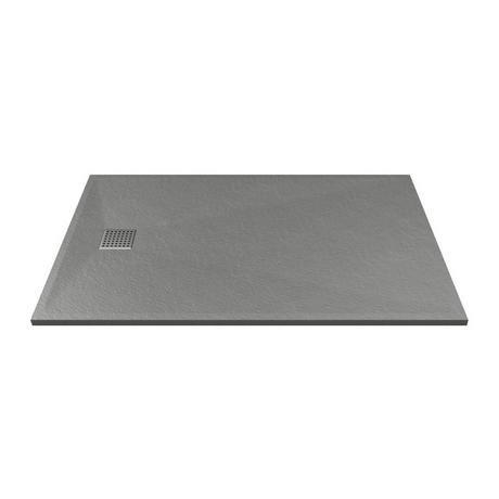 Vente-unique Receveur à poser ou à encastrer en résine - Gris - 140 x 90 cm - MIRNOSA  