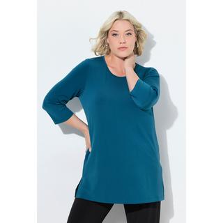 Ulla Popken T-shirt long Polka Dot Col Rond Manches 3/4  