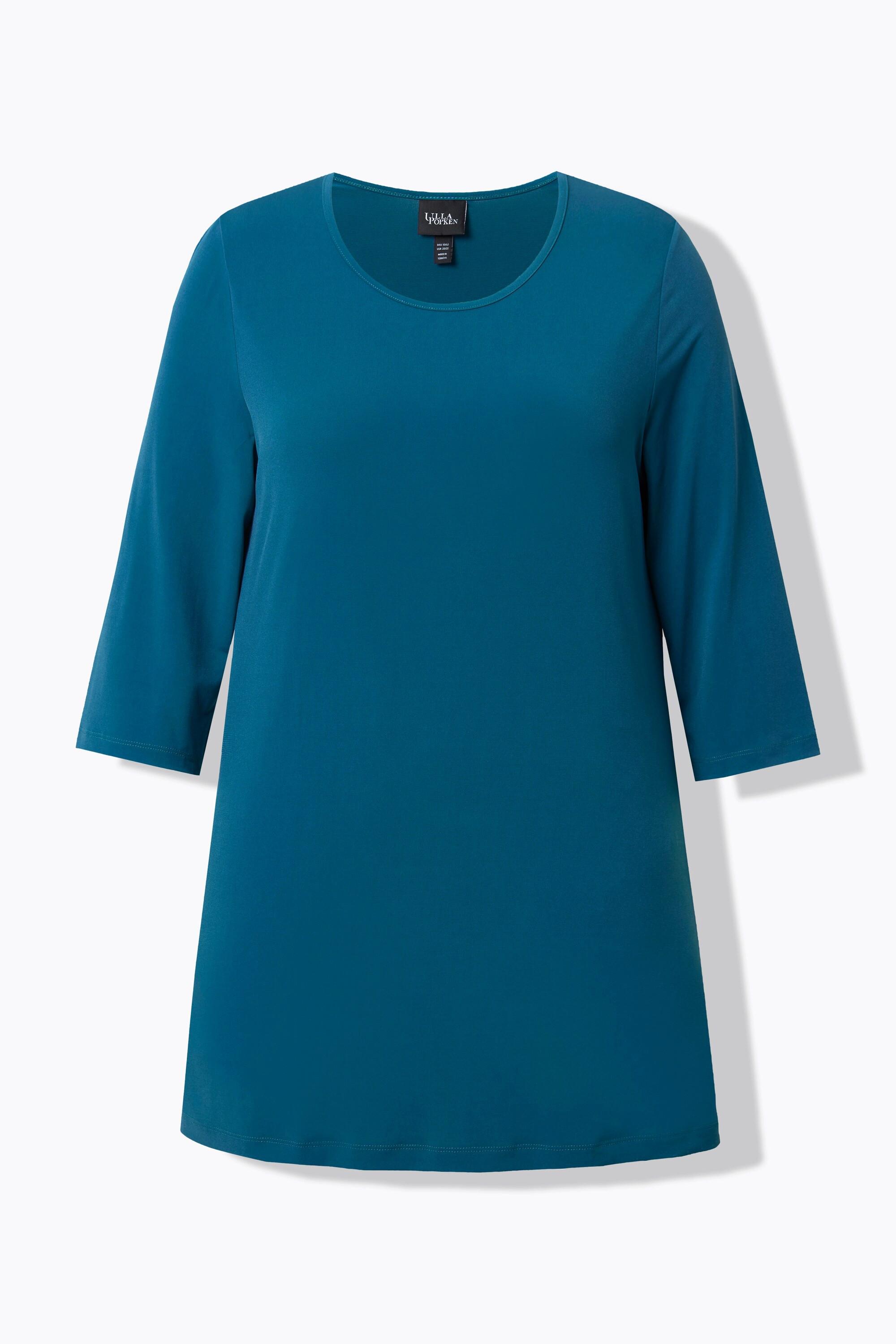 Ulla Popken T-shirt long Polka Dot Col Rond Manches 3/4  