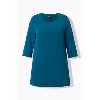 Ulla Popken T-shirt long Polka Dot Col Rond Manches 3/4  