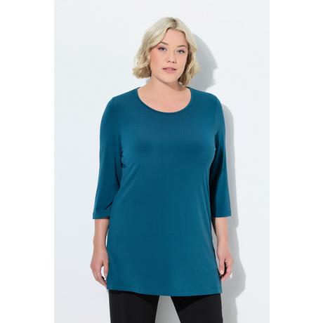 Ulla Popken T-shirt long Polka Dot Col Rond Manches 3/4  