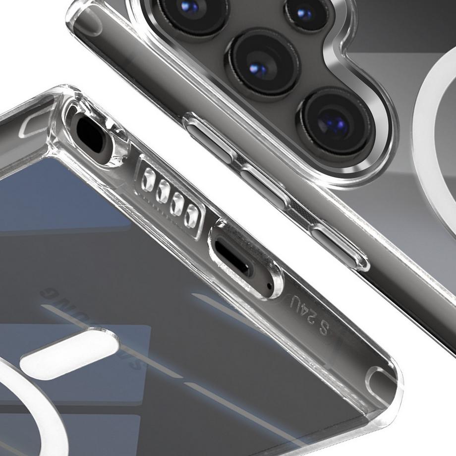 Avizar  Cover Galaxy S24 Ultra bordo argento 