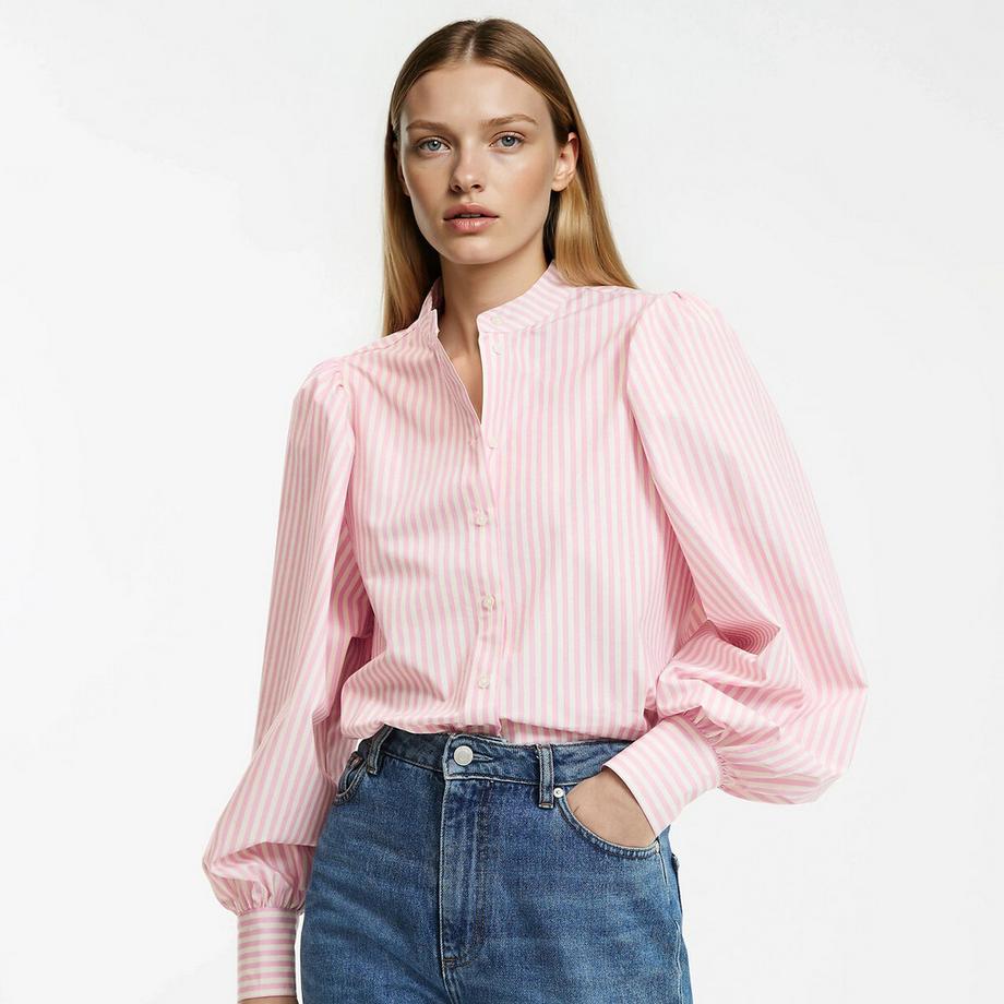 La Redoute Collections Gestreiftes Lavallière Langarmhemd  