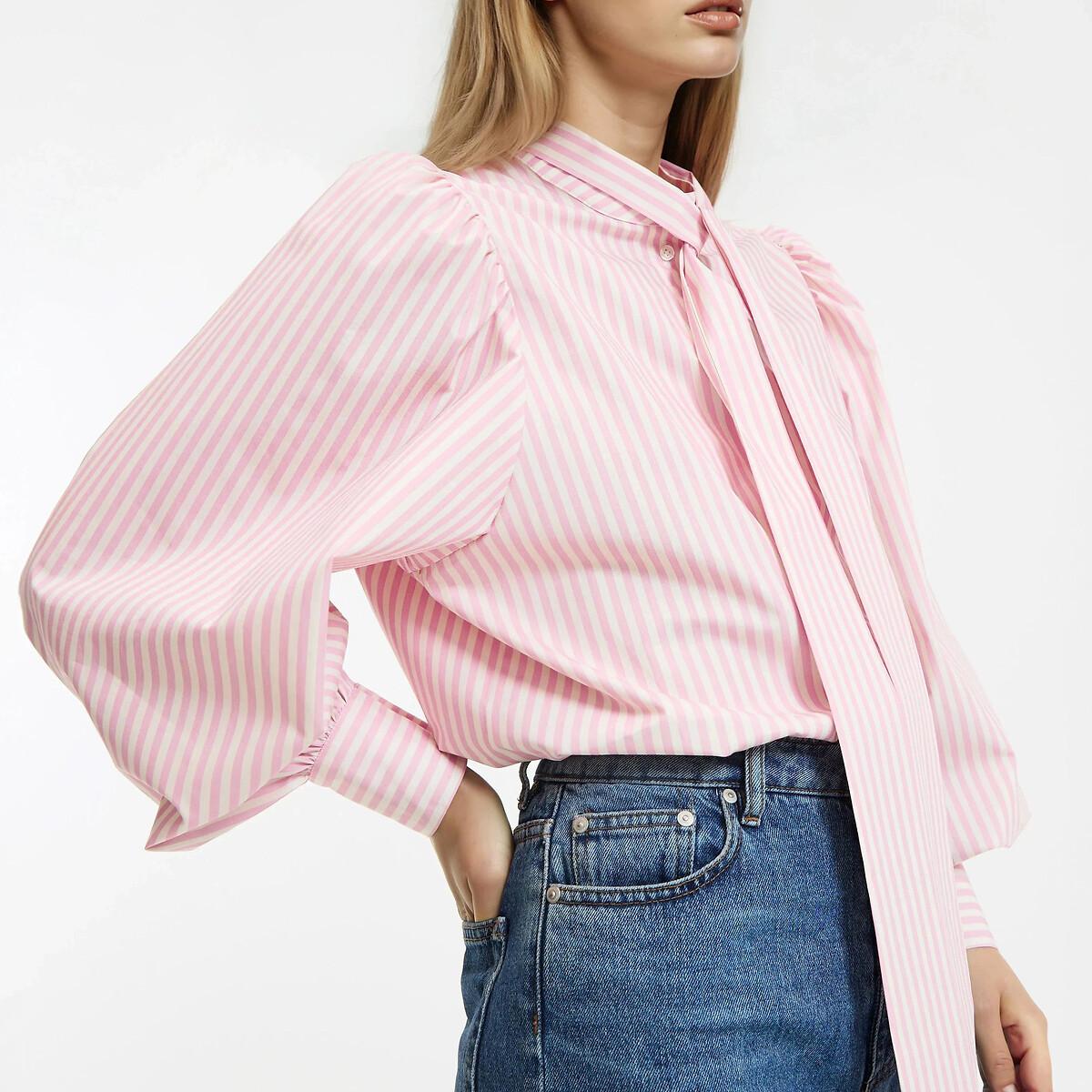 La Redoute Collections Camicia Lavallière a Righe Maniche Lunghe  