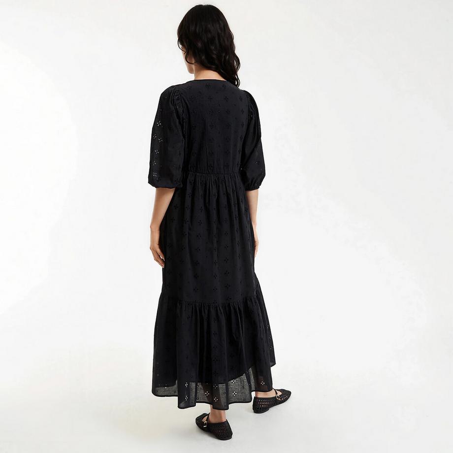 La Redoute Collections Abito lungo ricamo inglese scollo a V  