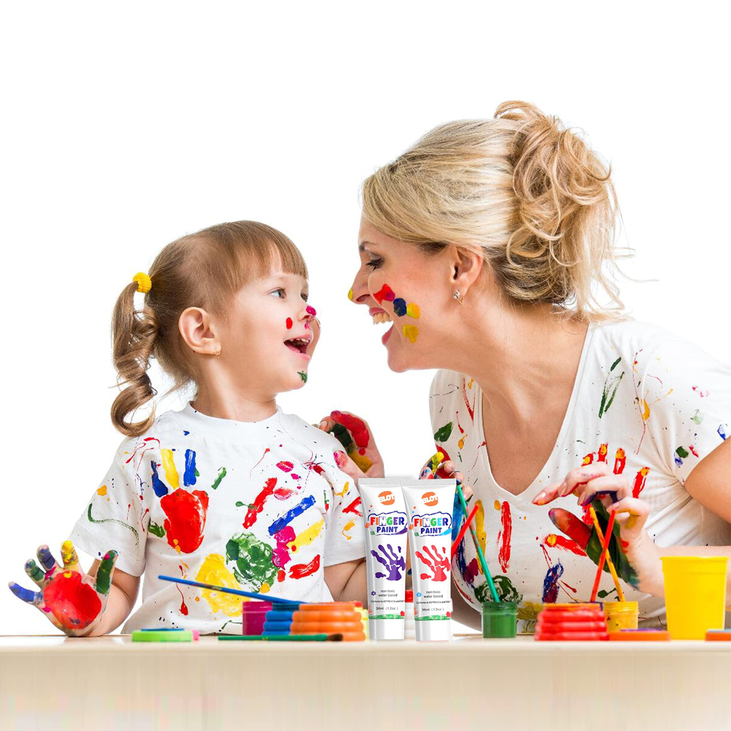 Activity-board  Fingerfarben für Kinder Ungiftige abwaschbare Fingerfarben mit Pinsel 