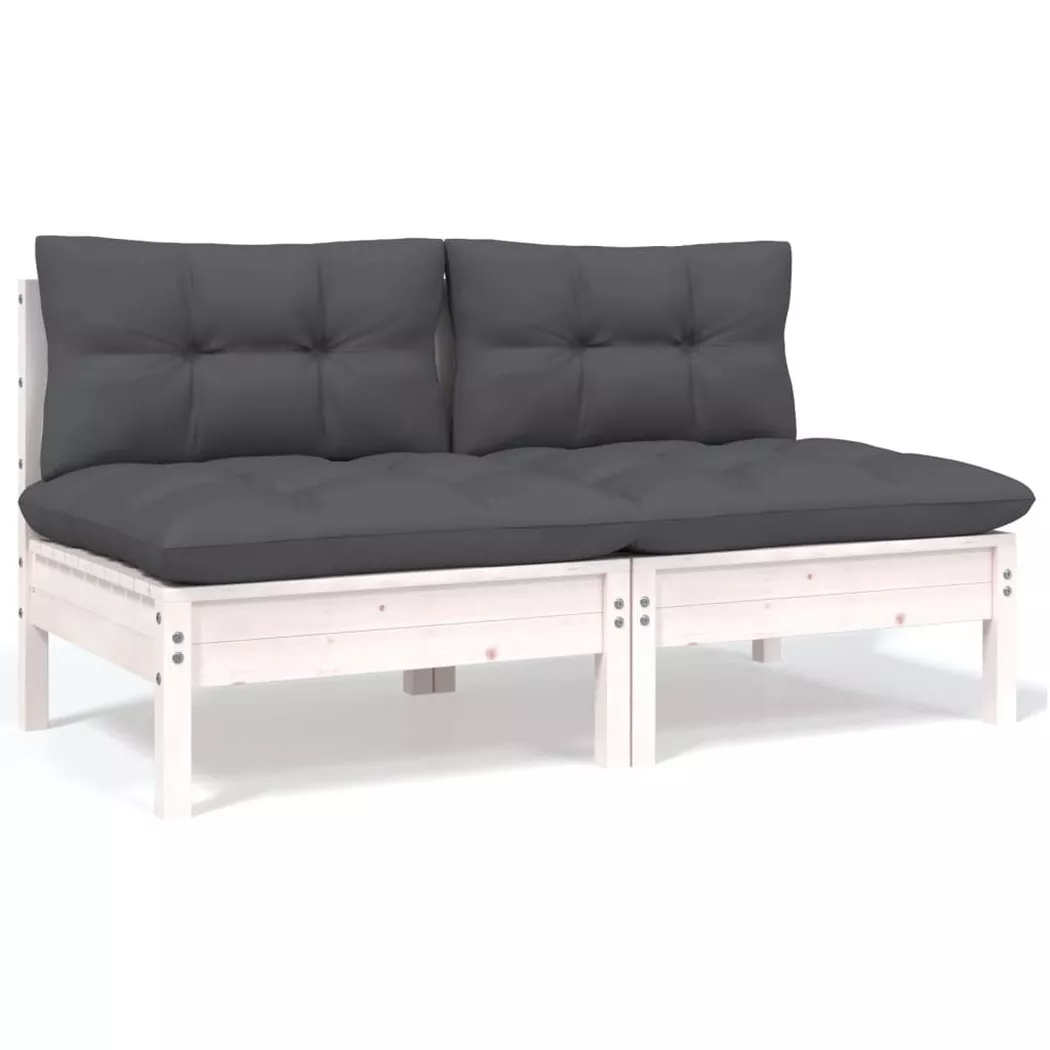 VidaXL - divano a due posti Legno di pino, One Size, Blanco