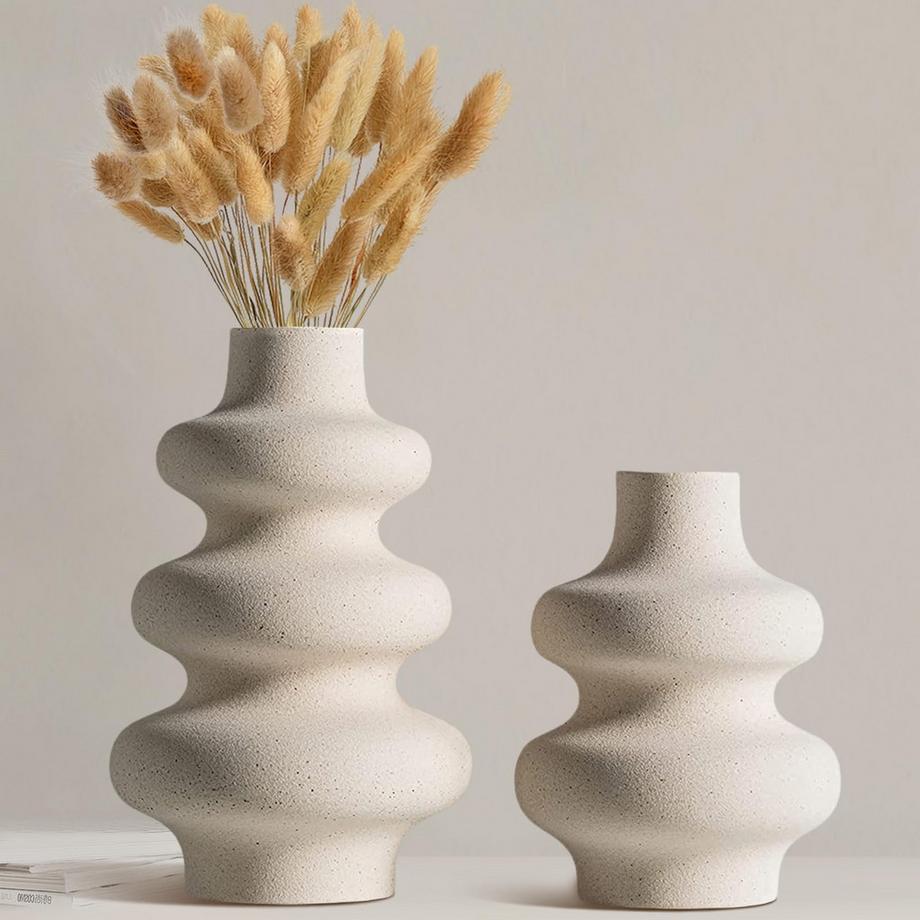 Lot de 2 Vases Ronds en Céramique